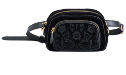 Quilted Two Way Camera Bag, Velvet/Leather, Blk, MII, S/DB/E, 3*